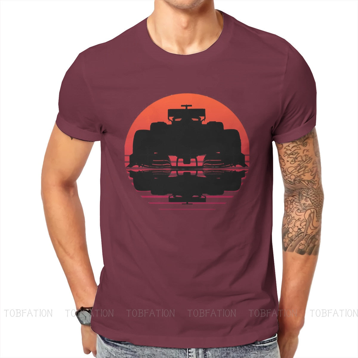 F1 Car Vintage Sunrise T-Shirt