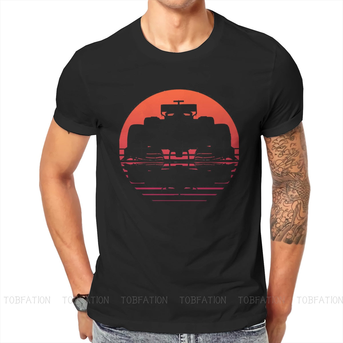 F1 Car Vintage Sunrise T-Shirt