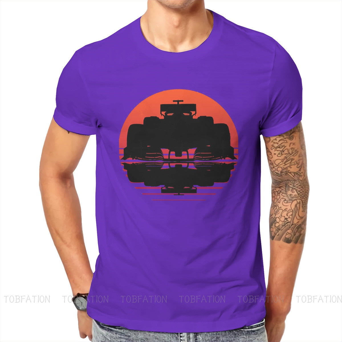 F1 Car Vintage Sunrise T-Shirt