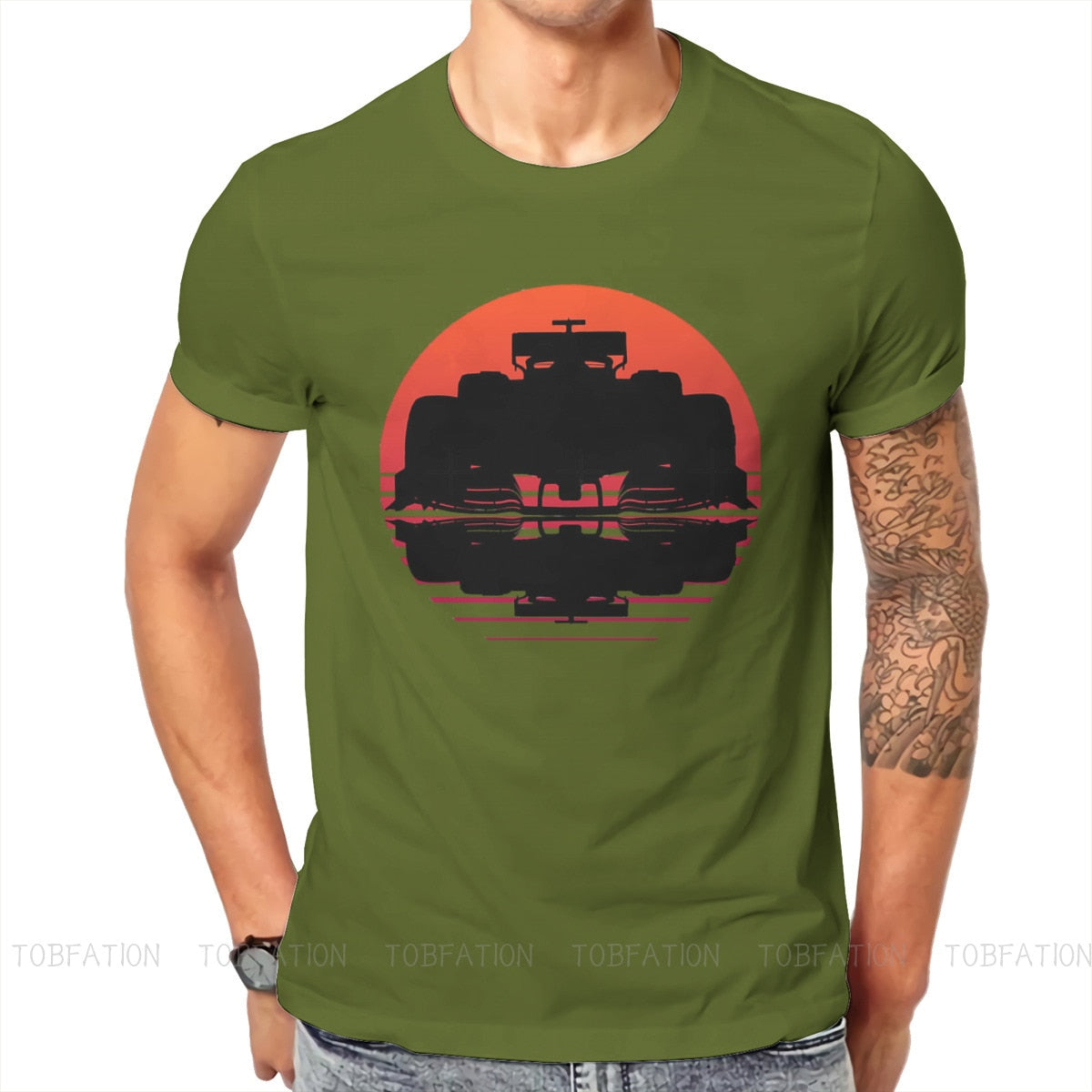 F1 Car Vintage Sunrise T-Shirt