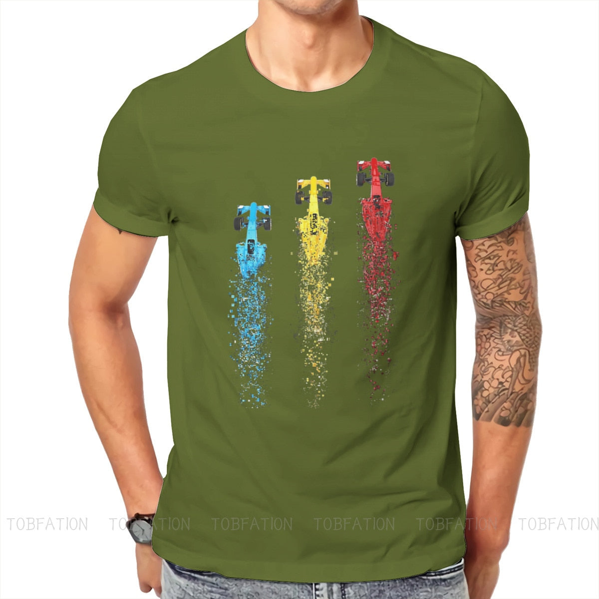Abstract Formula 1 Cars Racing T-Shirt