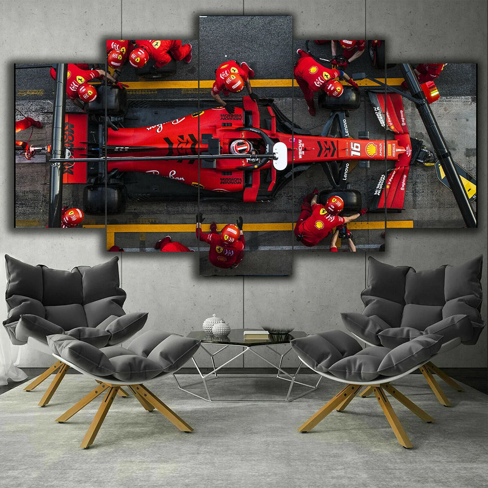 5 Pieces Canvas Wall Art Pit Stop Crew