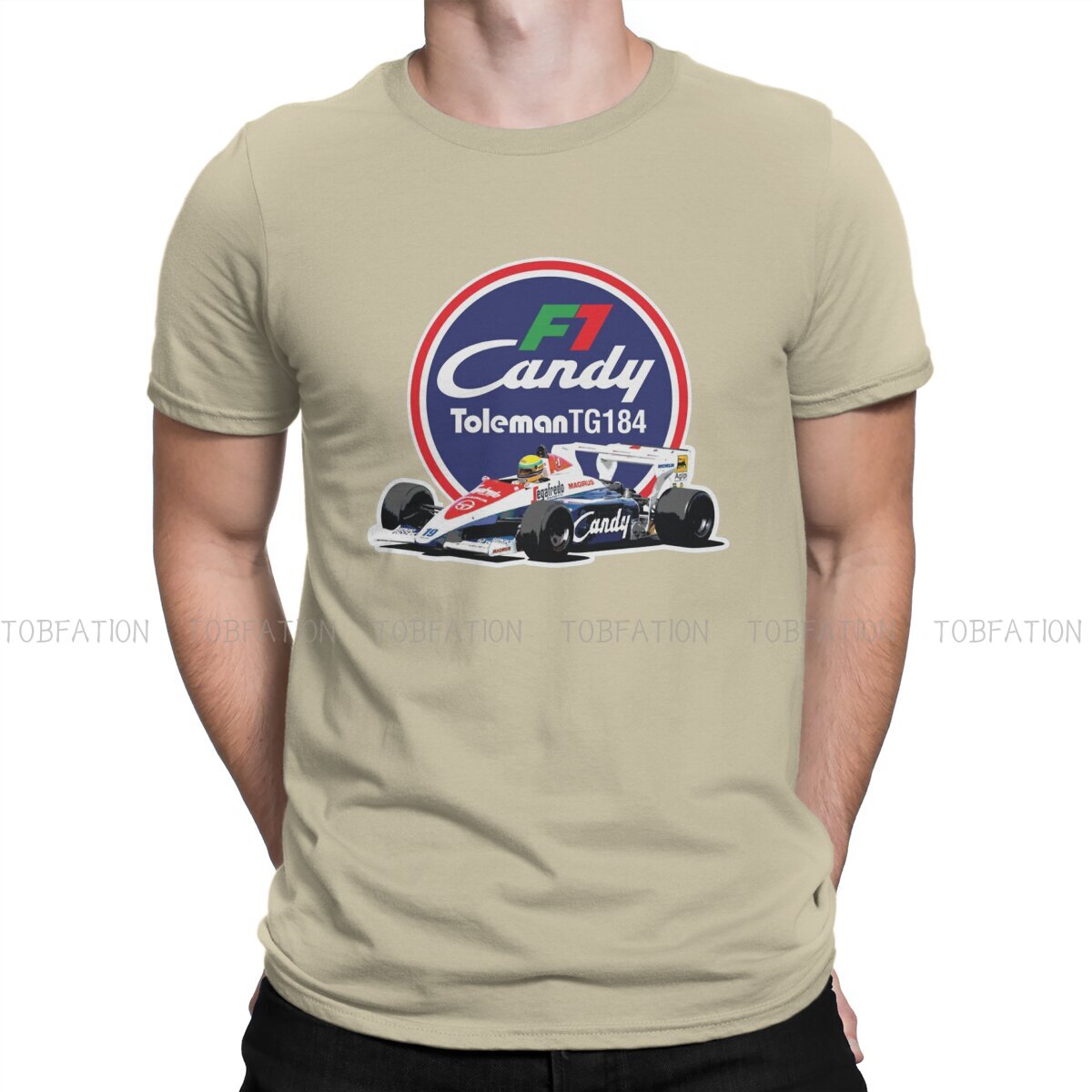 T-Shirt Ayrton Senna F1 Candy Toleman TG184 Car