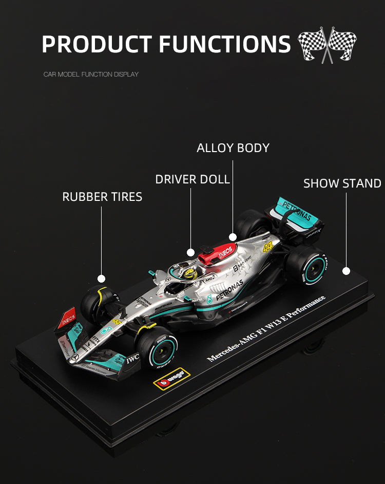 Premium Bburago 1:43 Mercedes-AMG F1 W13 2022 #44 Hamilton #63 Russell