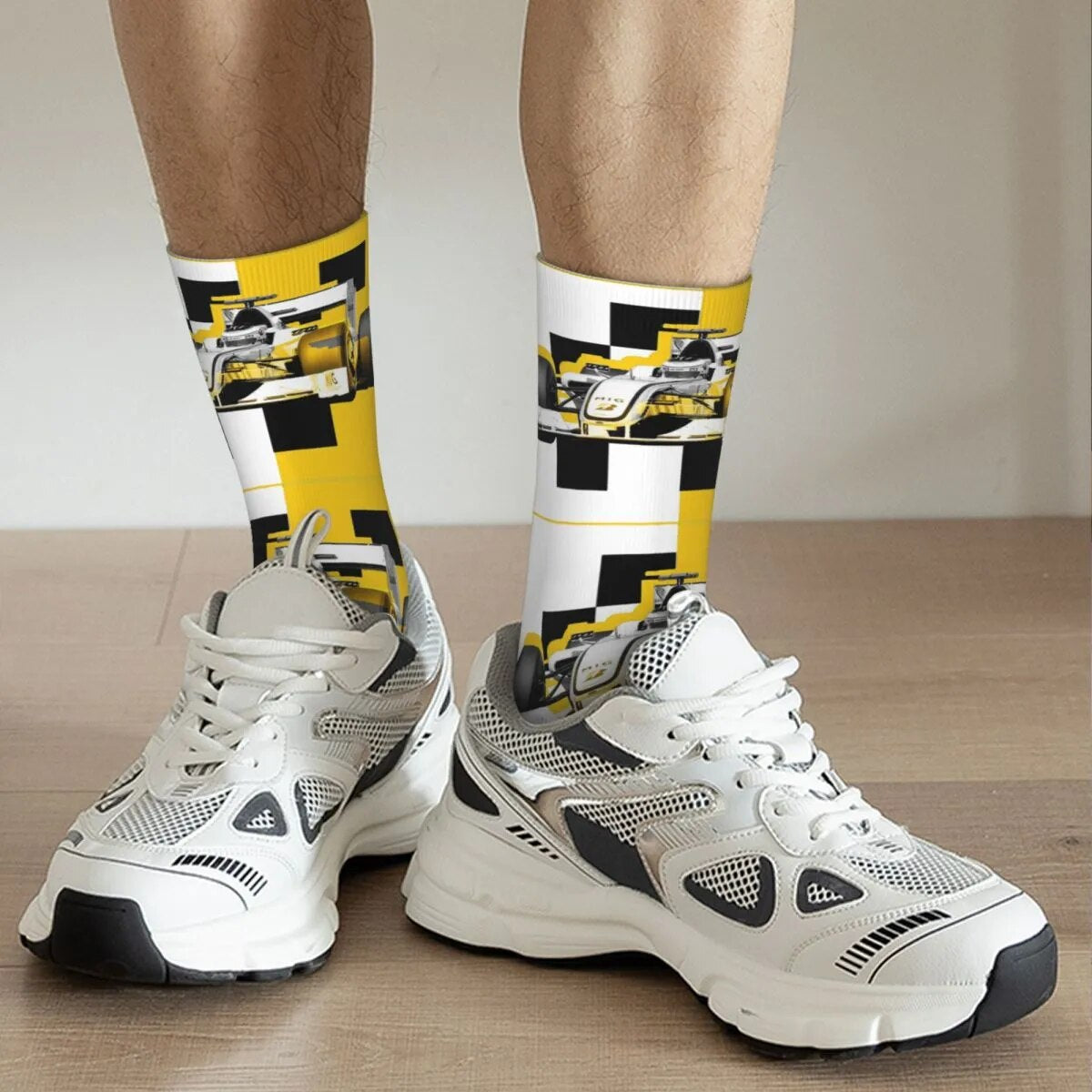 Yellow and White Brawn GP Socks