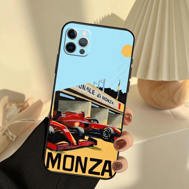 Iphone Case Formula 1 Monza Classic Poster Style - Silicone