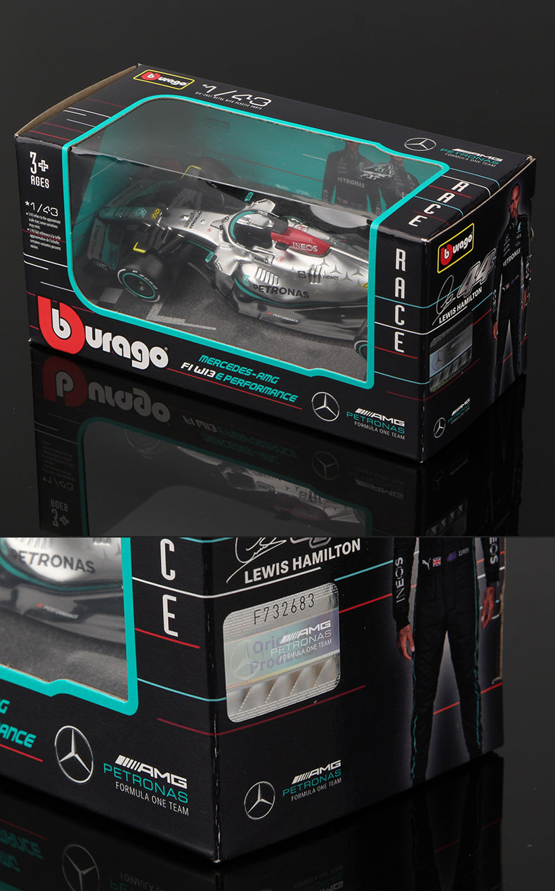Bburago 1:43 2022 F1 Mercedes-AMG Team W13 #44 L. Hamilton #63 G. Russell