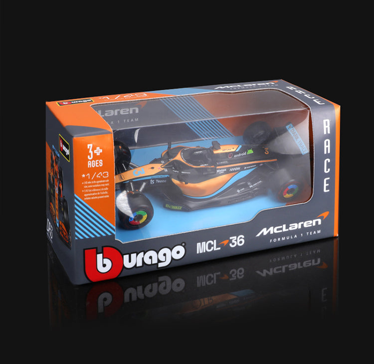 Bburago 1:43 2022 #4 Lando Norris McLaren F1 Team MCL36 #3 Daniel Ricciardo