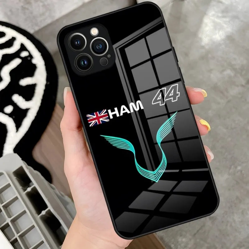 Iphone Case Lewis Hamilton F1 44 Win - Tempered Glass