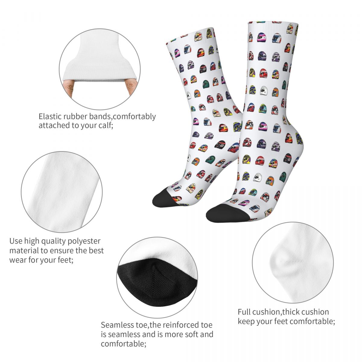 All Drivers Helmets Formula 1 Socks