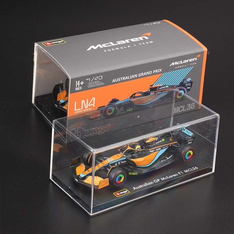 Premium Bburago 1:43 McLaren F1 Team MCL36 2022 #4 Lando Norris #3 Daniel Ricciardo