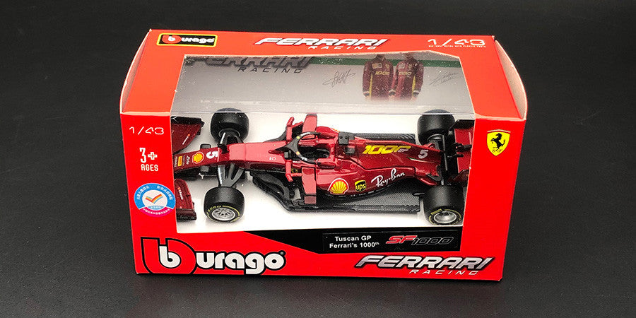 Bburago 1:43 2020 Ferrari F1 SF1000 Special Paint #5 S. Vettel #16 C. Leclerc