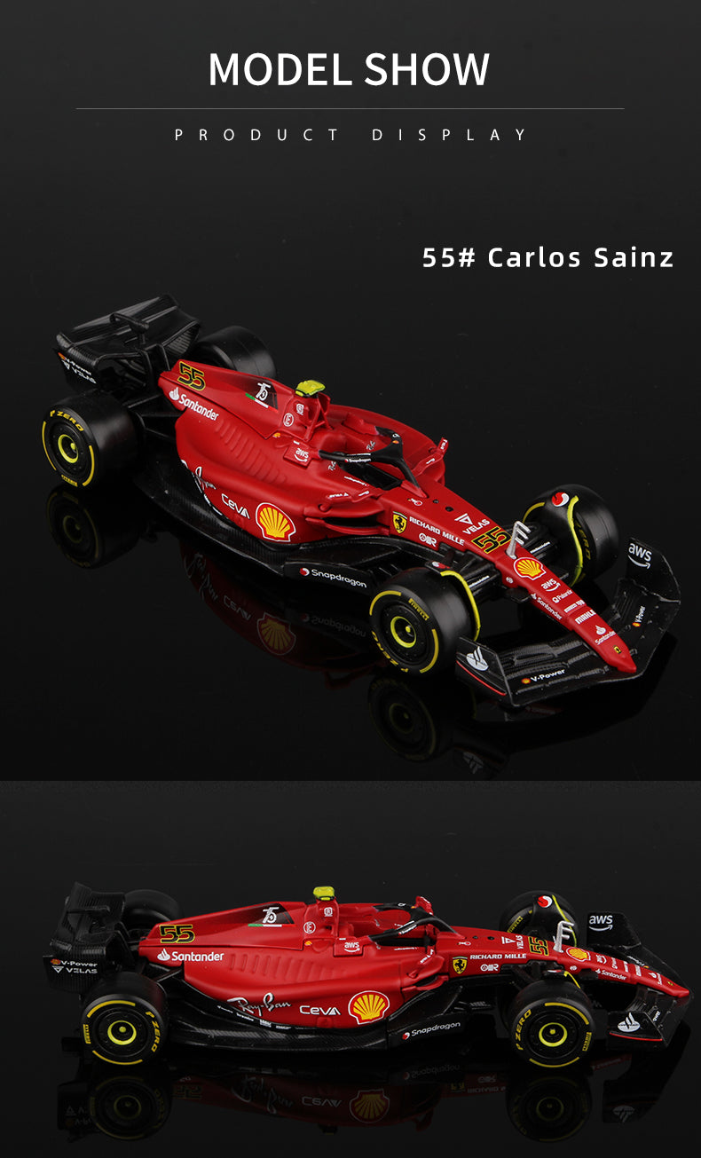 Bburago 1:43 2022 F1 Scuderia Ferrari F1-75 #16 Leclerc #55 Sainz