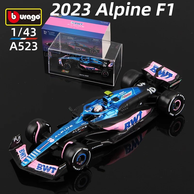 Premium Bburago 1:43 F1 2023 BWT Alpine A523 F1 Team #10 Gasly #31 Ocon