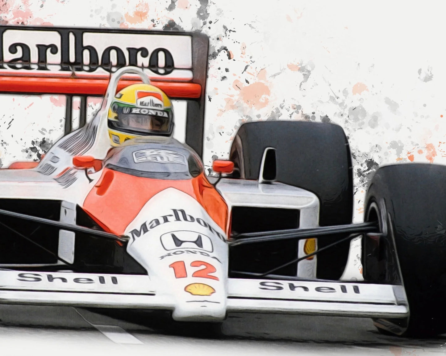 Ayrton Senna 1988 MP4/4 Formula 1 Poster - Frame not included