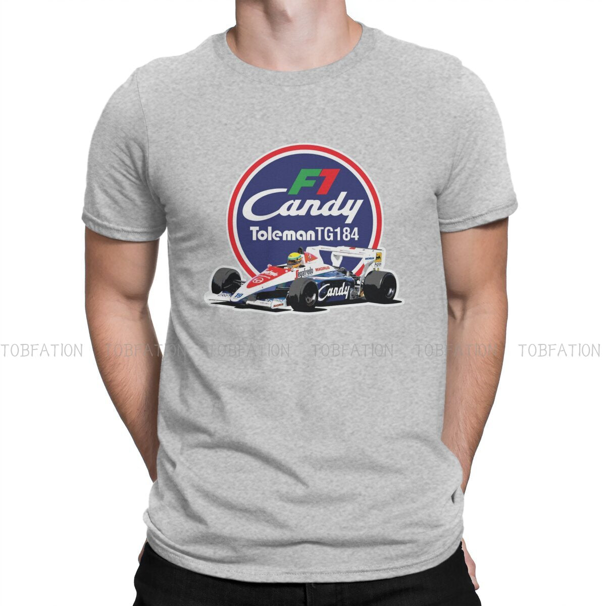 T-Shirt Ayrton Senna F1 Candy Toleman TG184 Car