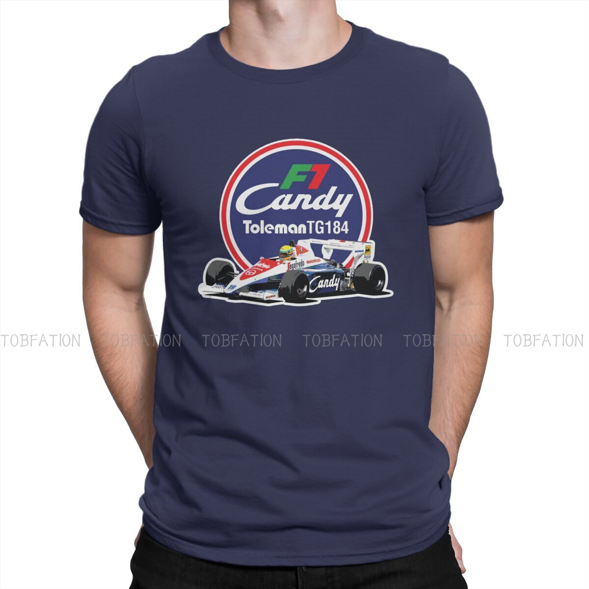 T-Shirt Ayrton Senna F1 Candy Toleman TG184 Car