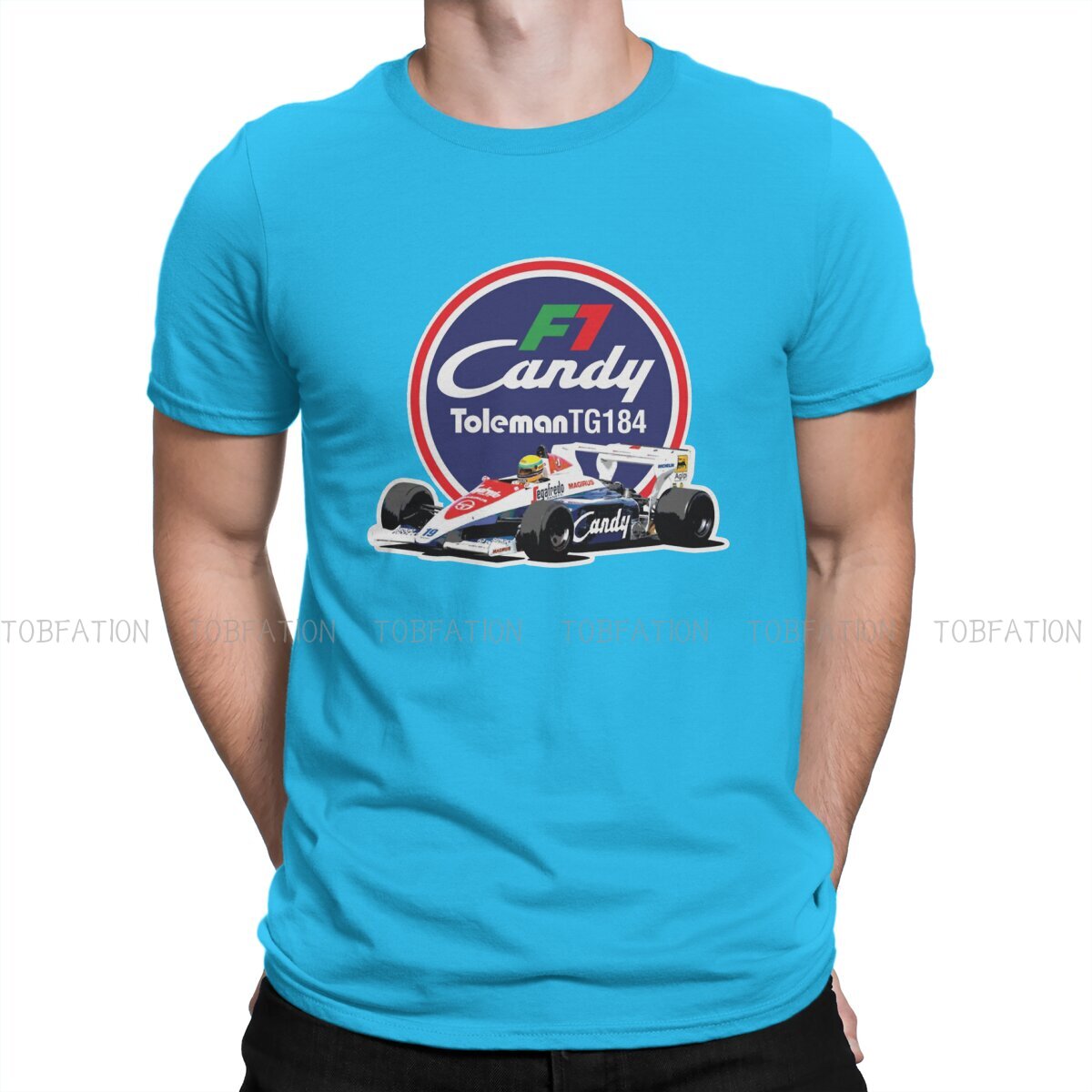 T-Shirt Ayrton Senna F1 Candy Toleman TG184 Car