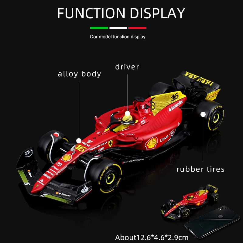 Premium Bburago 1:43 75th Anniversary MONZA 2022 F1 Scuderia Ferrari F1-75 #16 Leclerc #55 Sainz