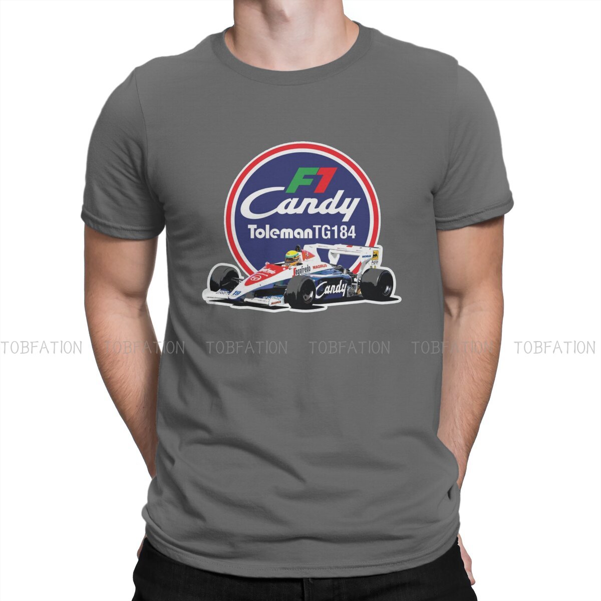 T-Shirt Ayrton Senna F1 Candy Toleman TG184 Car
