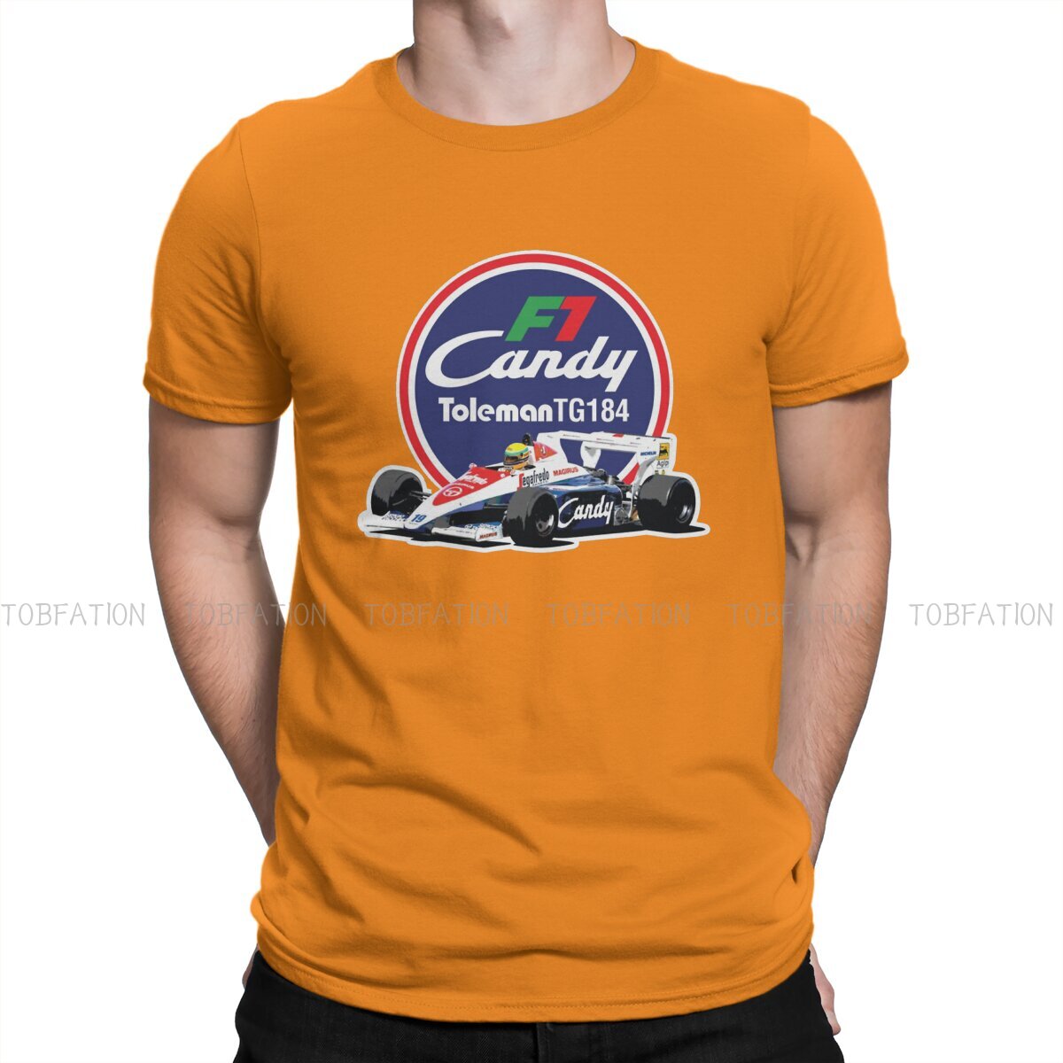 T-Shirt Ayrton Senna F1 Candy Toleman TG184 Car