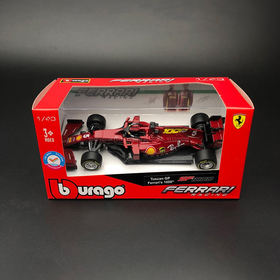 Bburago 1:43 2020 Ferrari F1 SF1000 Special Paint #5 S. Vettel #16 C. Leclerc