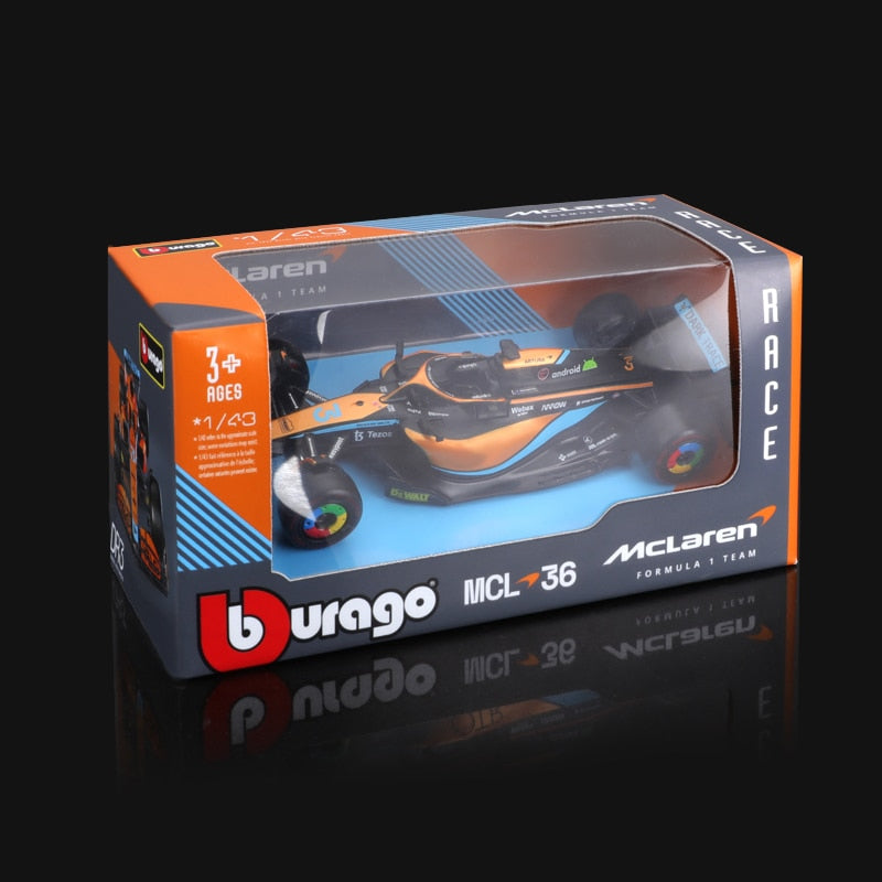 Bburago 1:43 2022 #4 Lando Norris McLaren F1 Team MCL36 #3 Daniel Ricciardo