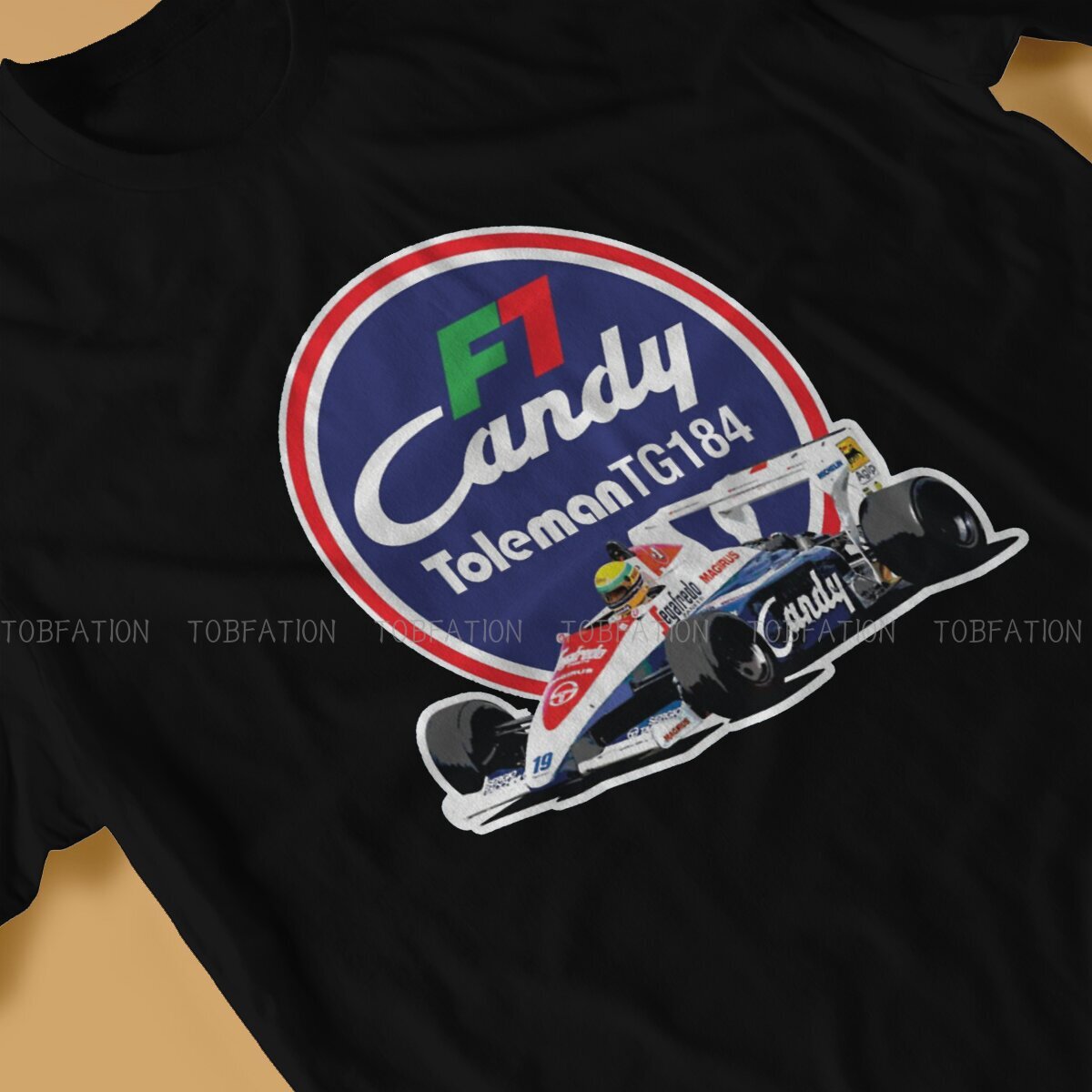 T-Shirt Ayrton Senna F1 Candy Toleman TG184 Car