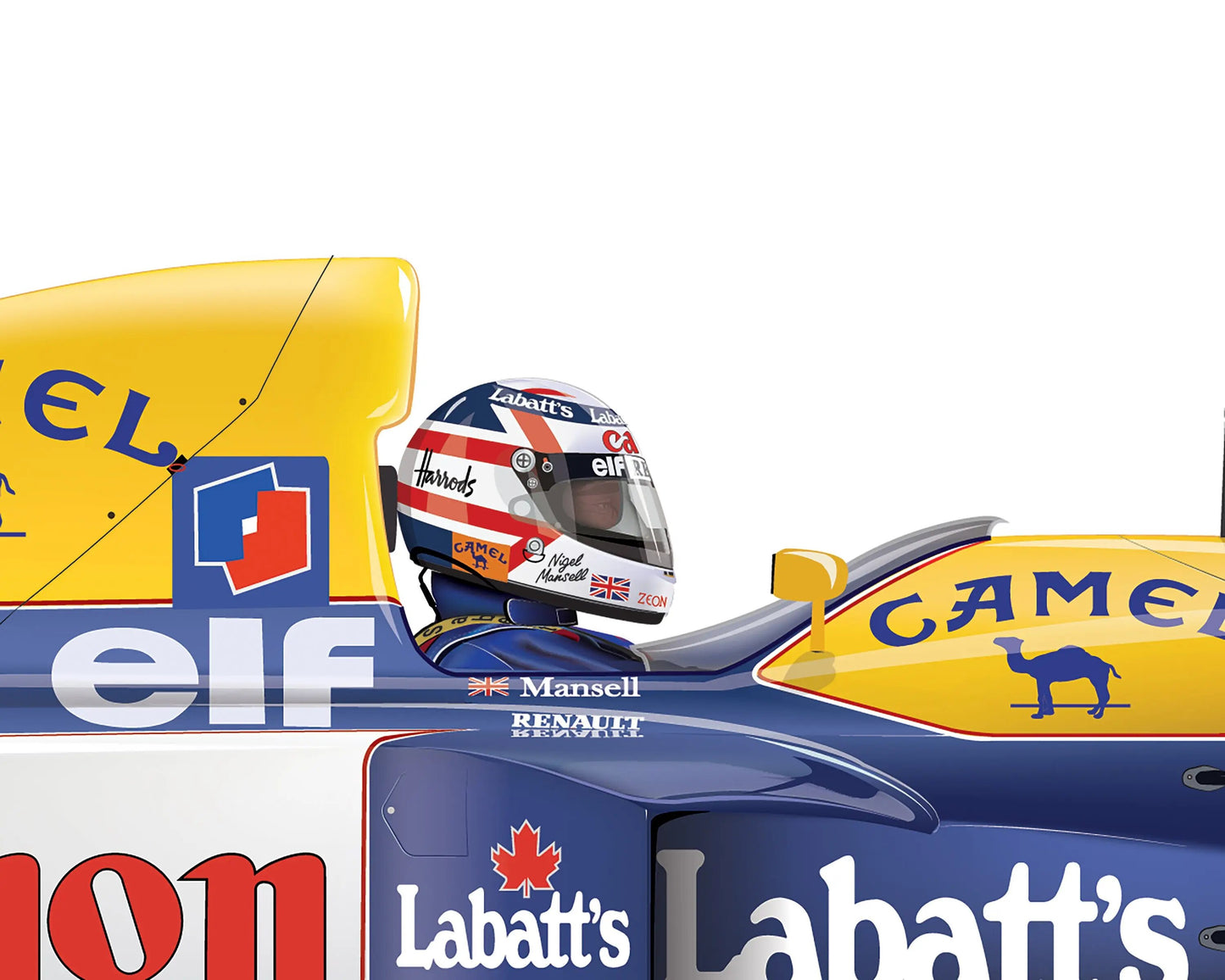 Nigel Mansell World Champion 1992 FW14B Car Poster