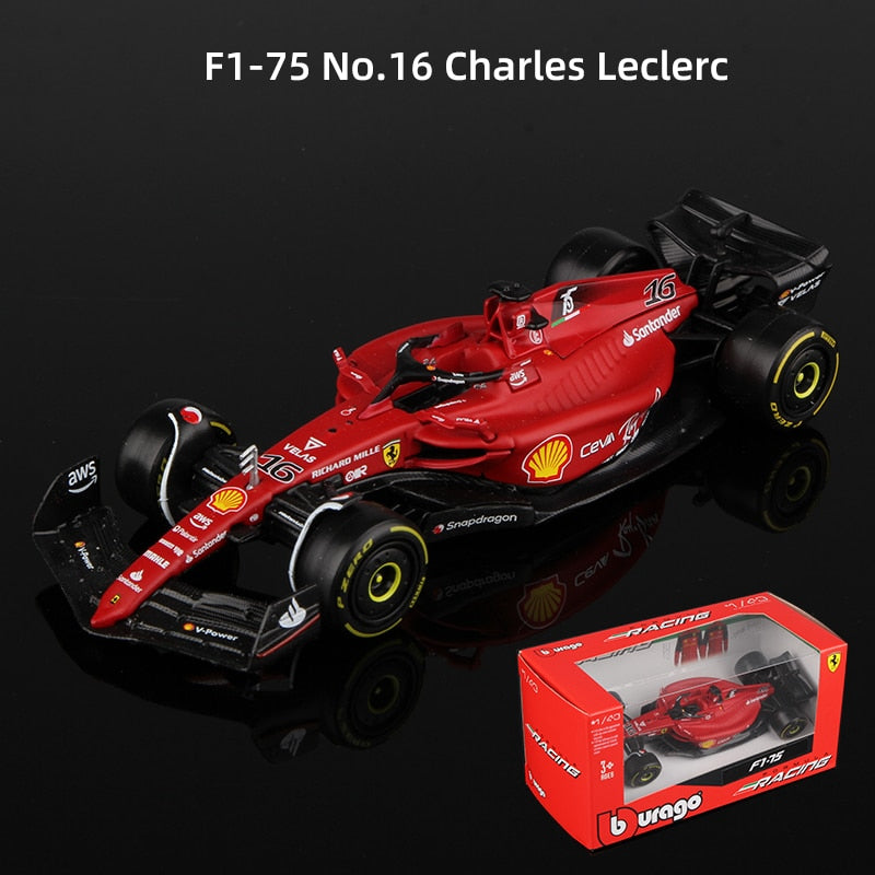 Bburago 1:43 2022 F1 Scuderia Ferrari F1-75 #16 Leclerc #55 Sainz