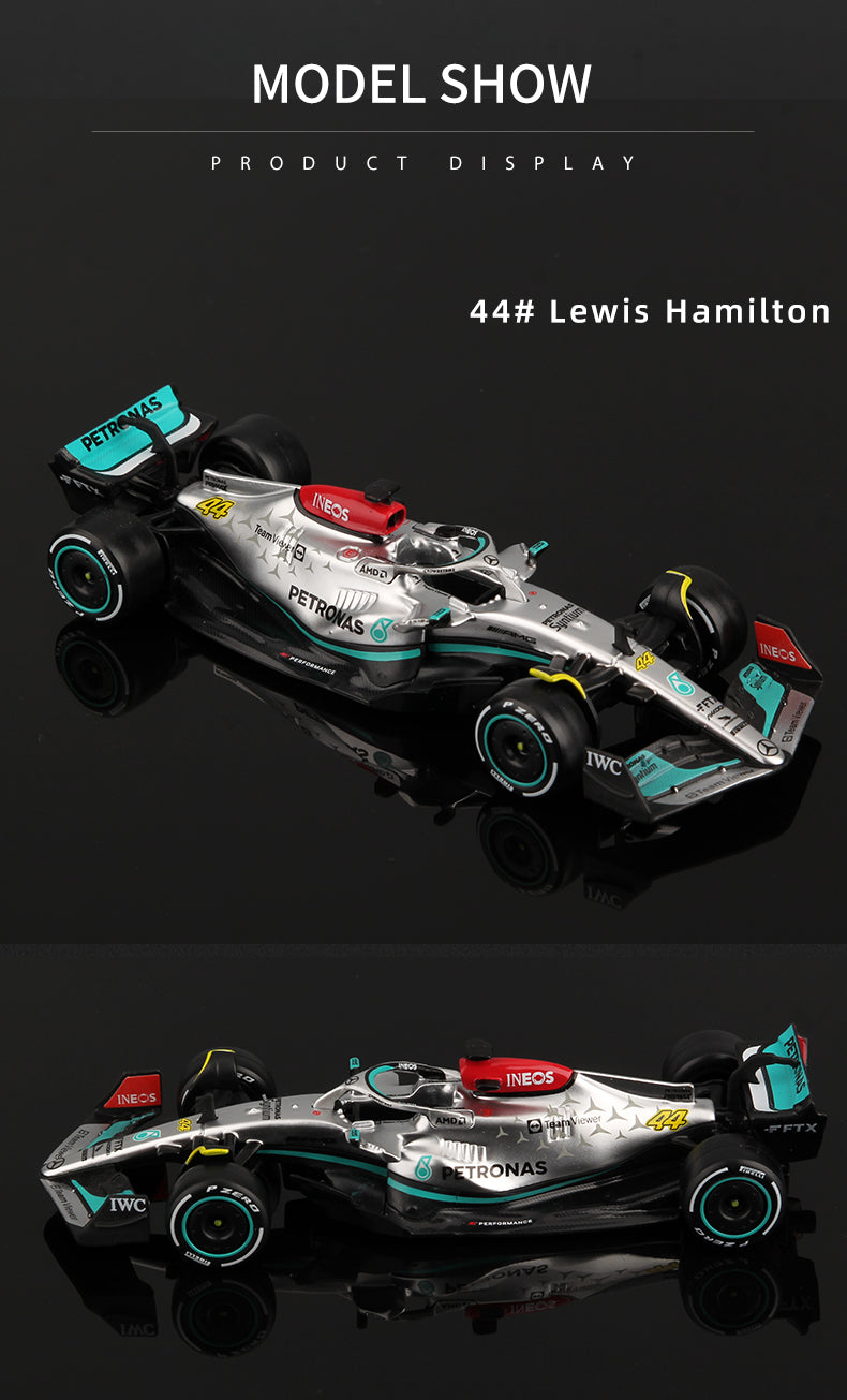 Bburago 1:43 2022 F1 Mercedes-AMG Team W13 #44 L. Hamilton #63 G. Russell