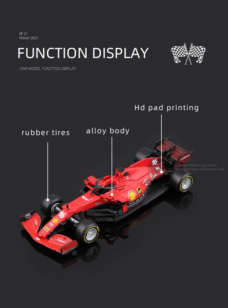 Bburago 1:43 Ferrari SF21 2021 #55 C. Sains #16 C. Leclerc