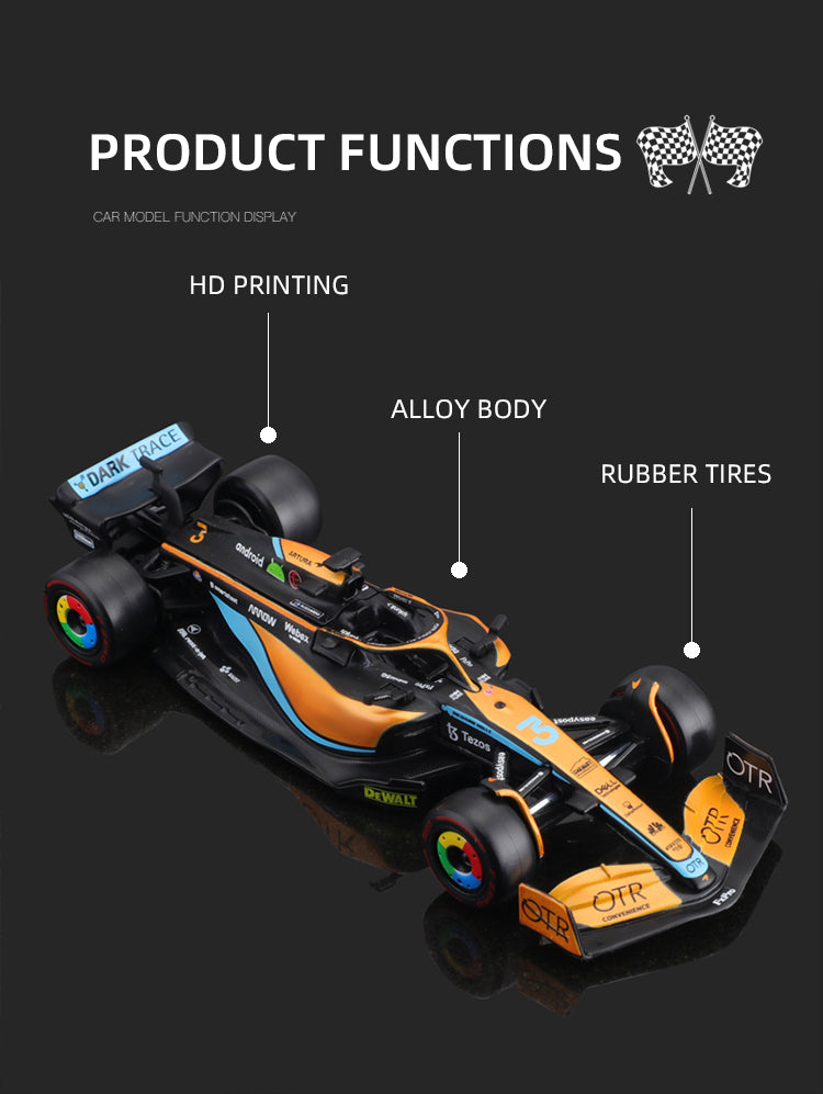 Bburago 1:43 2022 #4 Lando Norris McLaren F1 Team MCL36 #3 Daniel Ricciardo