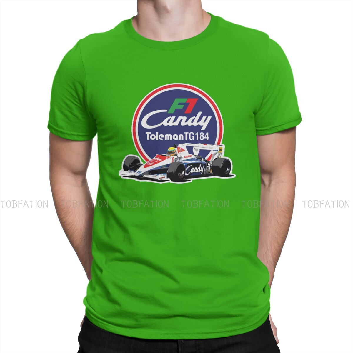 T-Shirt Ayrton Senna F1 Candy Toleman TG184 Car