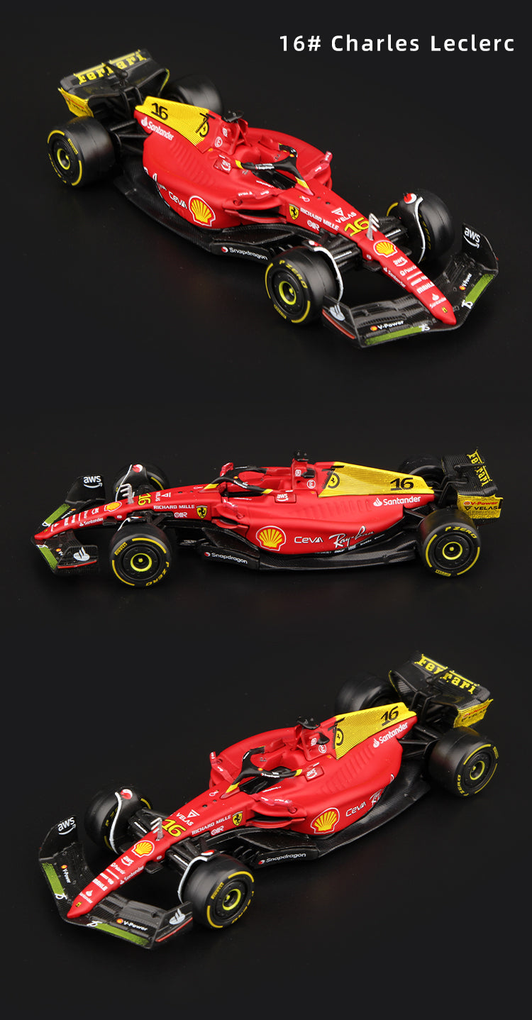 Bburago 1:43 75th Anniversary MONZA 2022 F1 Scuderia Ferrari F1-75 #16 Leclerc #55 Sainz