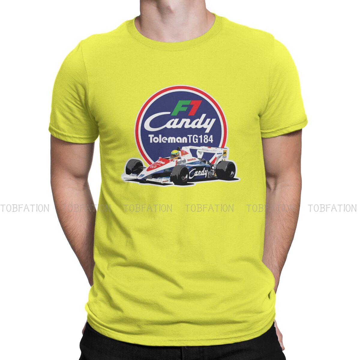 T-Shirt Ayrton Senna F1 Candy Toleman TG184 Car