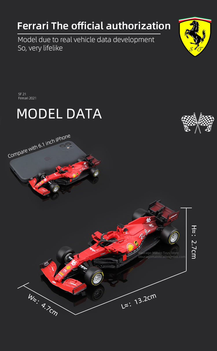 Bburago 1:43 Ferrari SF21 2021 #55 C. Sains #16 C. Leclerc