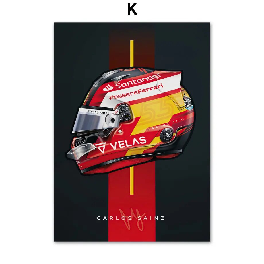 2022 F1 Helmets Poster