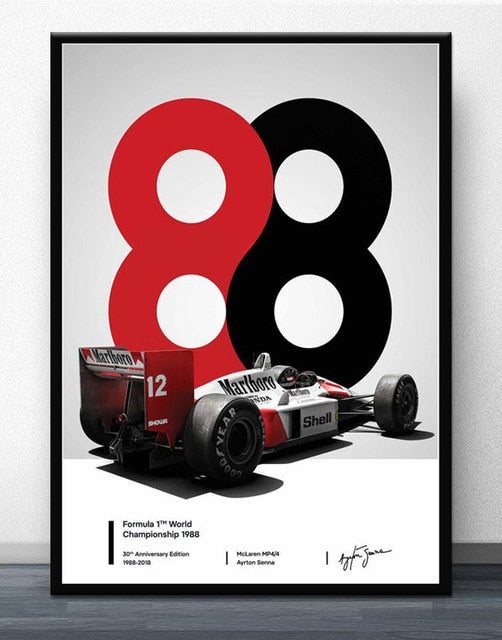 Poster Mclaren MP4/4 1988 Ayrton Senna