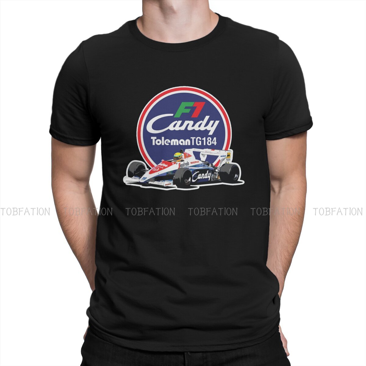 T-Shirt Ayrton Senna F1 Candy Toleman TG184 Car