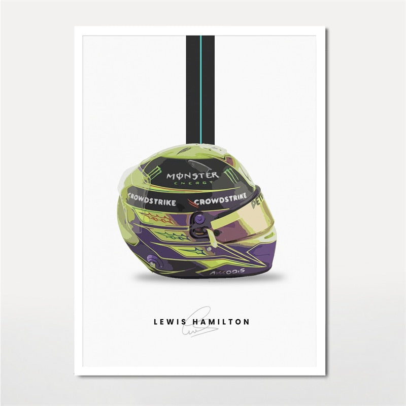 Poster Capacete Lewis Hamilton Temporada 2023