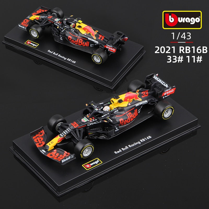 Premium Bburago 1:43 Red Bull RB16B 2021 #33 Max Verstappen #11 Checo Perez