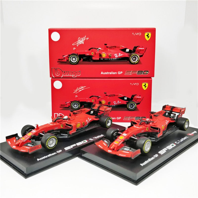 Premium Bburago 1:43 F1 Ferrari 2019 SF90 #16 C. Leclerc #5 S. Vettel