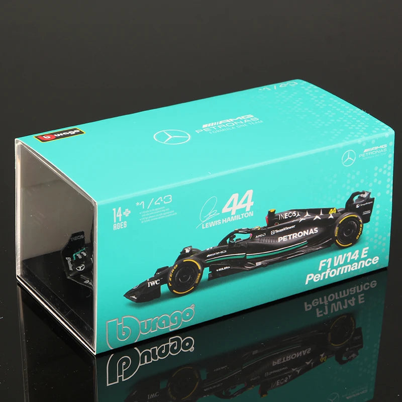 Premium Bburago 1:43 2023 Mercedes-AMG PETRONAS F1 Team W14 #44 Hamilton #63 Russell