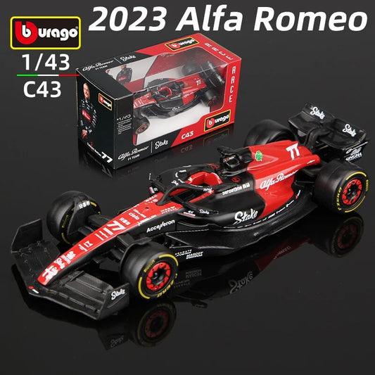 Bburago 1:43 2023 F1 Alfa Romeo C43 #77 Bottas #24 Zhou