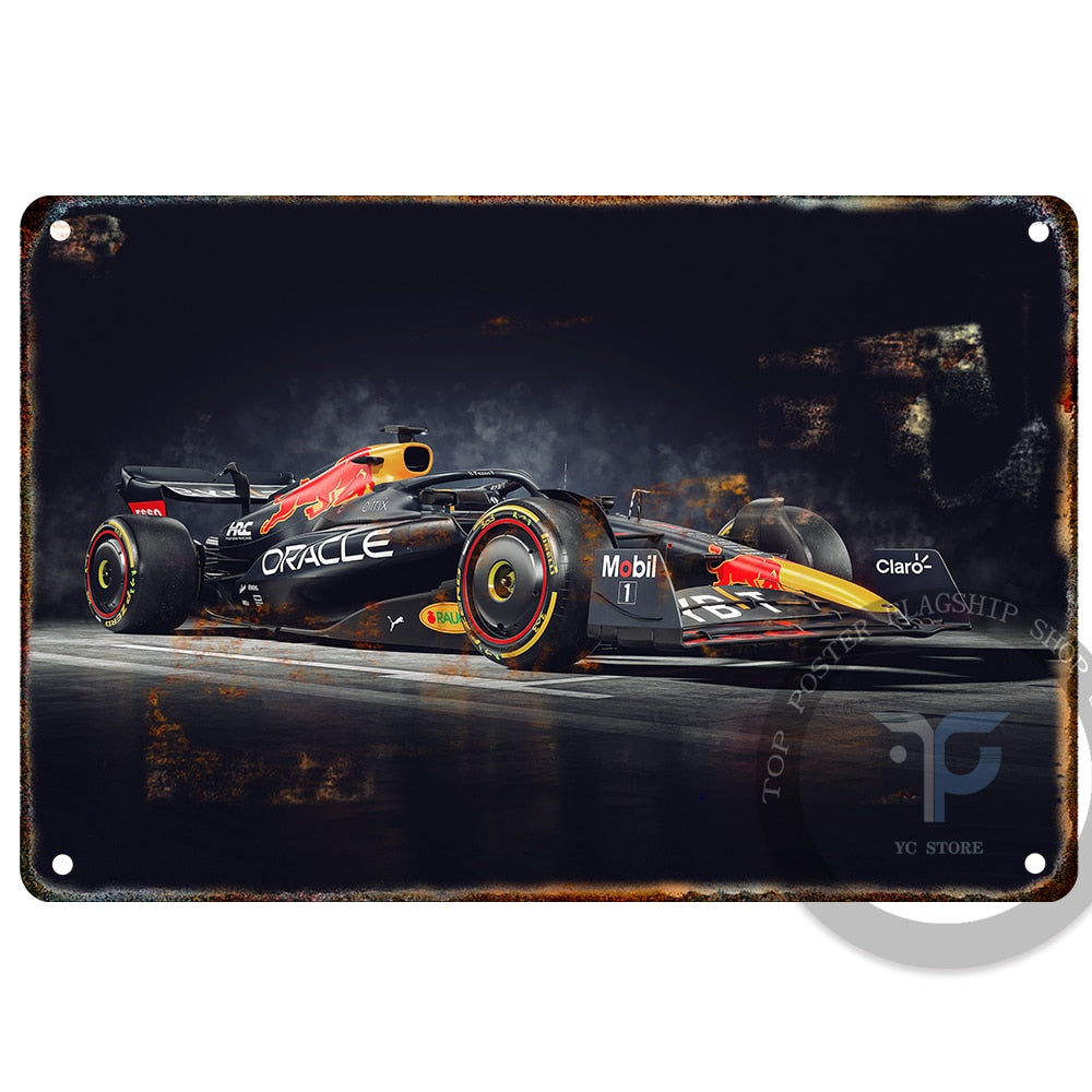 Simple F1 Racing Deco F1 Racing Car Pictures Decor Plaque Vintage – F1 Car Cave