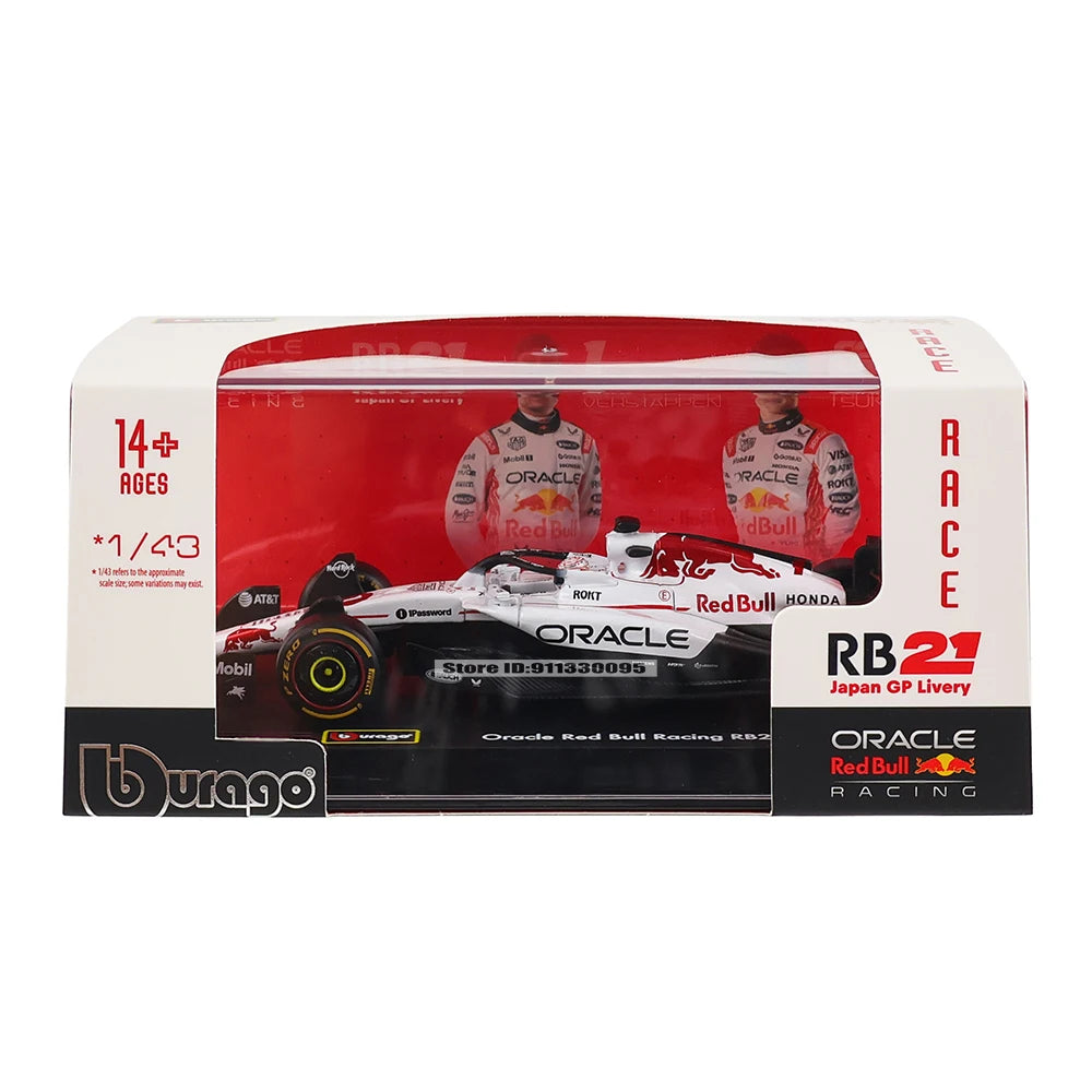 Premium Burago 1:43 2025 F1 Red Bull RB21 Japan Special #1 Verstappen #22 Yuki Tsunoda