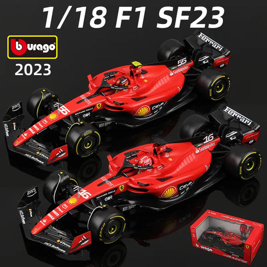 Premium Bburago 1:18 Large Size Special Edition 2023 Scuderia Ferrari SF23 #16 Leclerc #55 Sainz