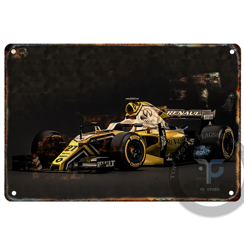 Simple F1 Racing Deco F1 Racing Car Pictures Decor Plaque Vintage – F1 Car Cave