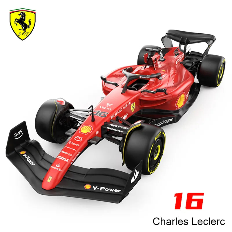 Rastar Remote Control F1 Racing Car Model Ferrari l F1-75 #16 Charles Leclerc - Escala 1:12 / 1:18